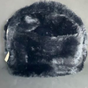 Black Fur Makeup Bag